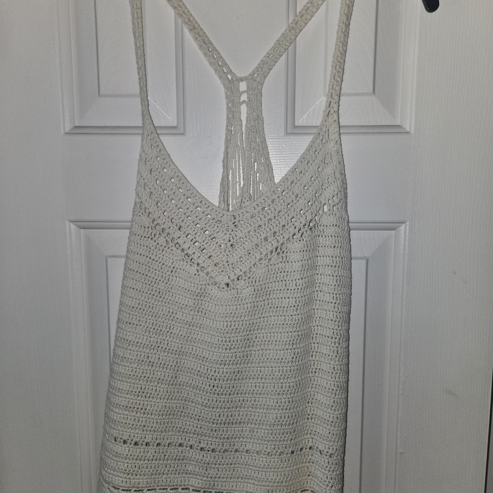 Elegant Cream Crochet Tank Top